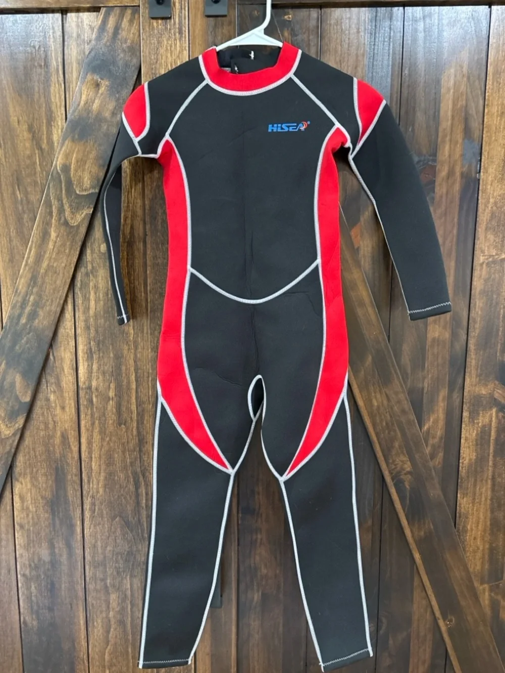 HiSEA Youth Wetsuit Size 12 Full Body Black Red Scuba‎ Surf Swim